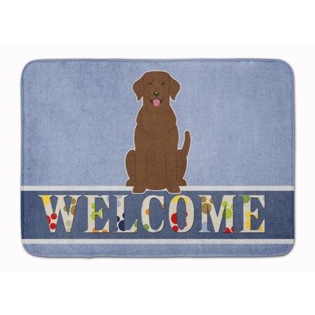 Carolines Treasures Chocolate Labrador Welcome Machine Washable Memory Foam Mat BB5637RUG